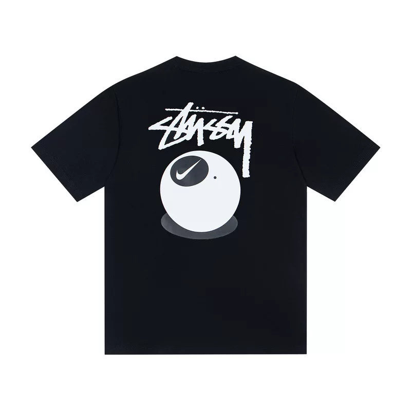 STUSSY Black 8 Ball Front Print Tee
