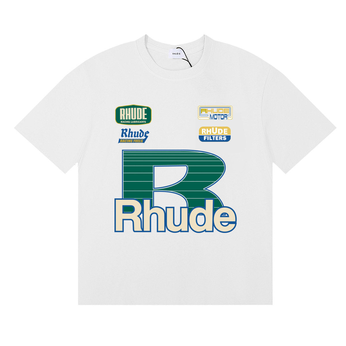 Rhude Racing Motor Large R Logo Badge Graphic Short Sleeve T-Shirt
