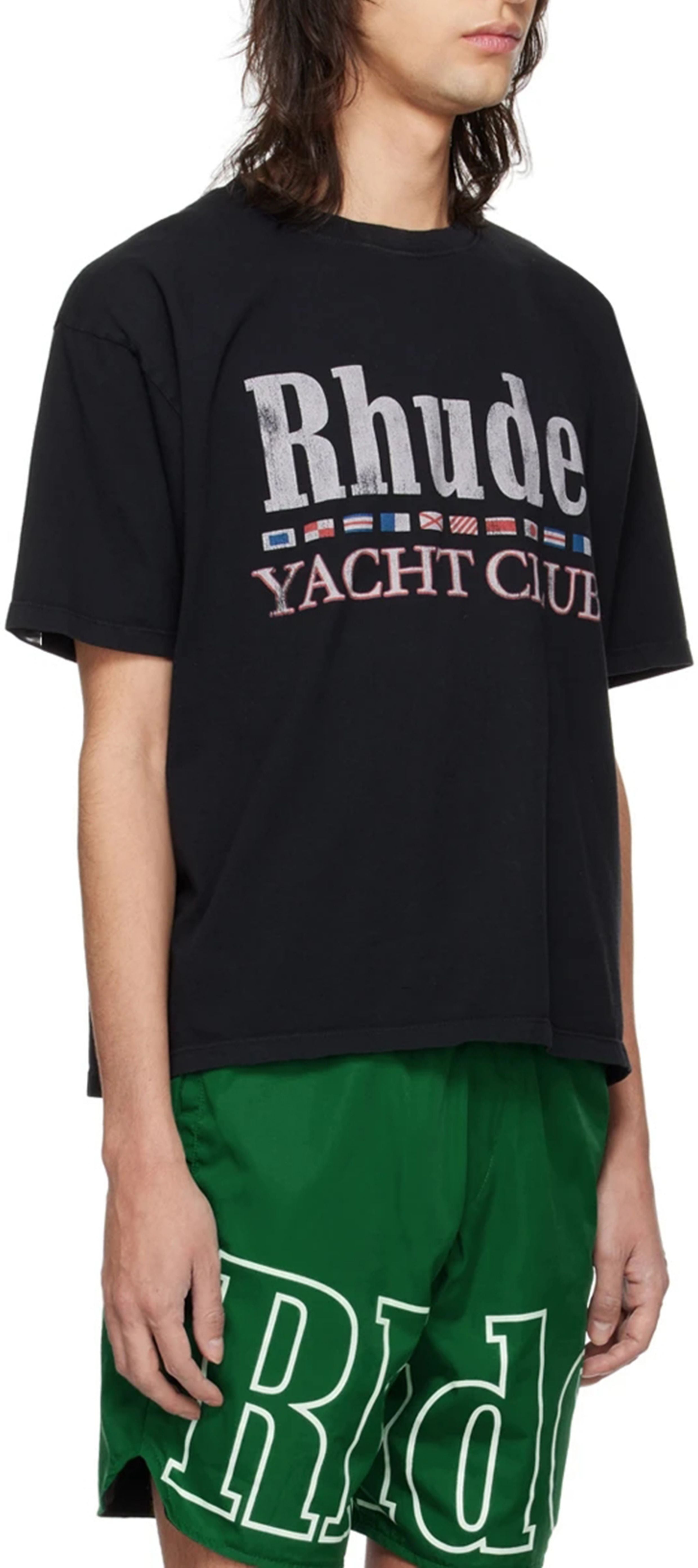 Rhude Yacht Club Flag Print High Quality Double-Yarn Casual Short Sleeve T-Shirt