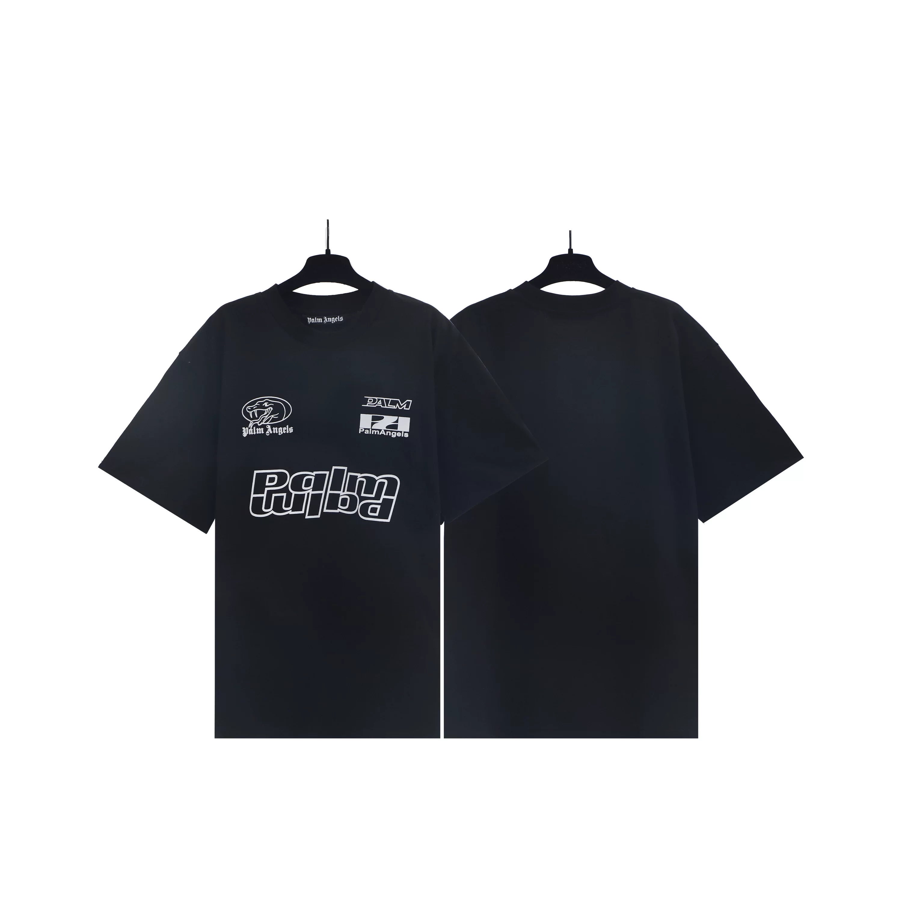 Palm Angels Black Multi Graphic Tee