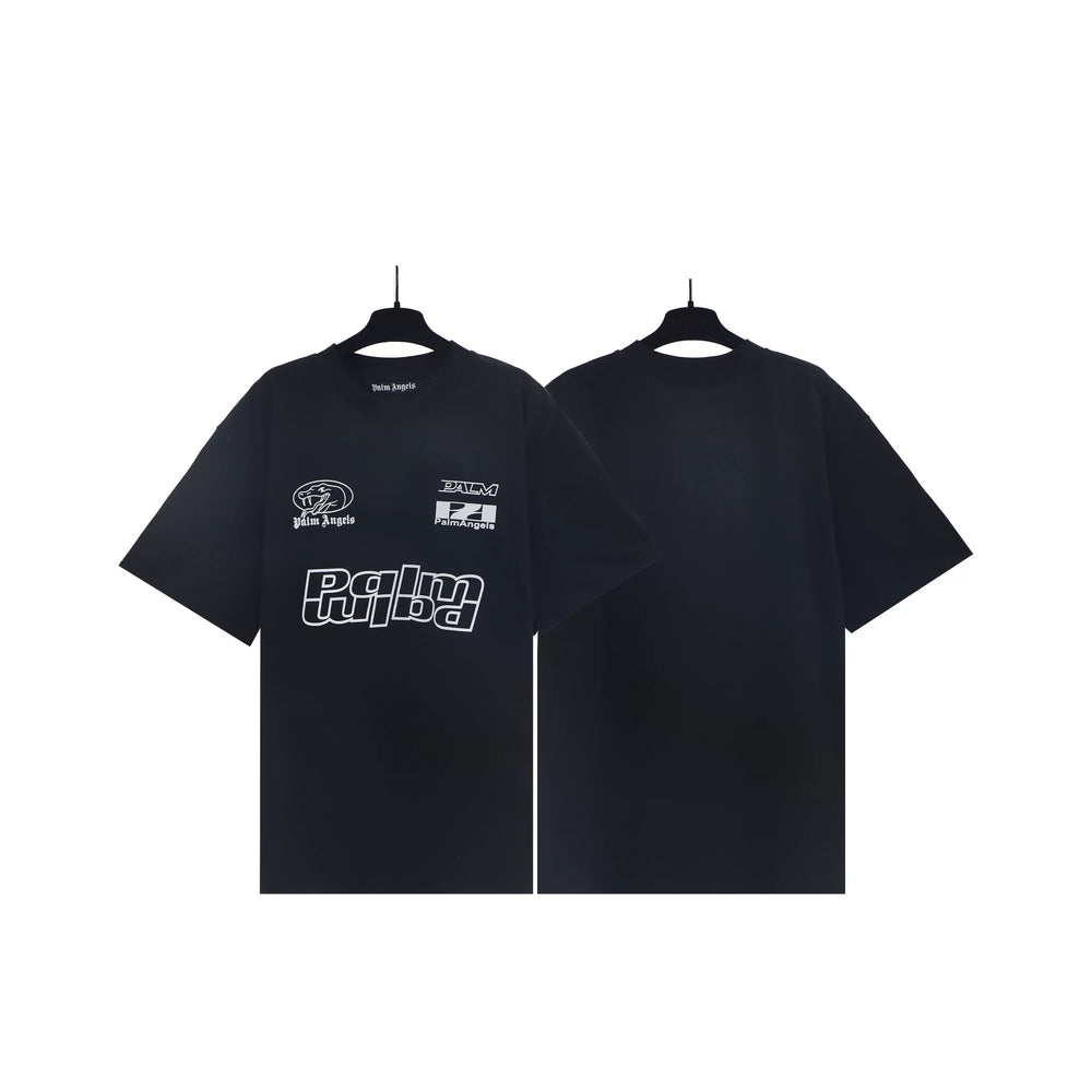 Palm Angels Black Multi Graphic Tee
