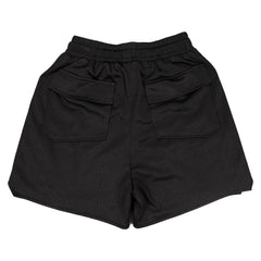 Rhude Large Silver Logo Applique Mesh Streetwear Drawstring Black Shorts