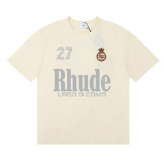Rhude Lago Di Como 27 Crest Letter Graphic Short Sleeve T-Shirt