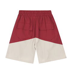 Rhude Chevron Color‑Block Split Logo Yellow Drawstring Streetwear Shorts