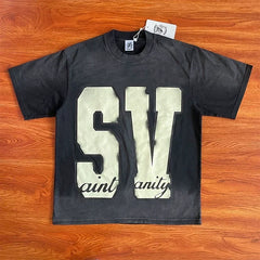 SAINT VANITY Simple Letterprint Casual T-shirt