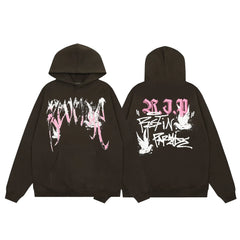 Revenge Brown Pink R.I.P Rest in Paradise Pullover Hoodie