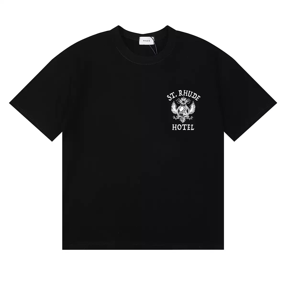 Rhude St. Rhude Hotel Chest Crest Graphic Short Sleeve T-Shirt