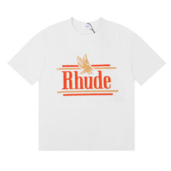Rhude Eagle Logo Classic Letter Graphic Short Sleeve T-Shirt