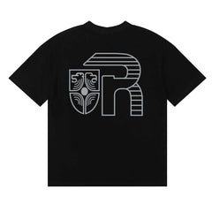 Rhude Banque De Rhude Lion Emblem Graphic Black Short Sleeve T‑Shirt