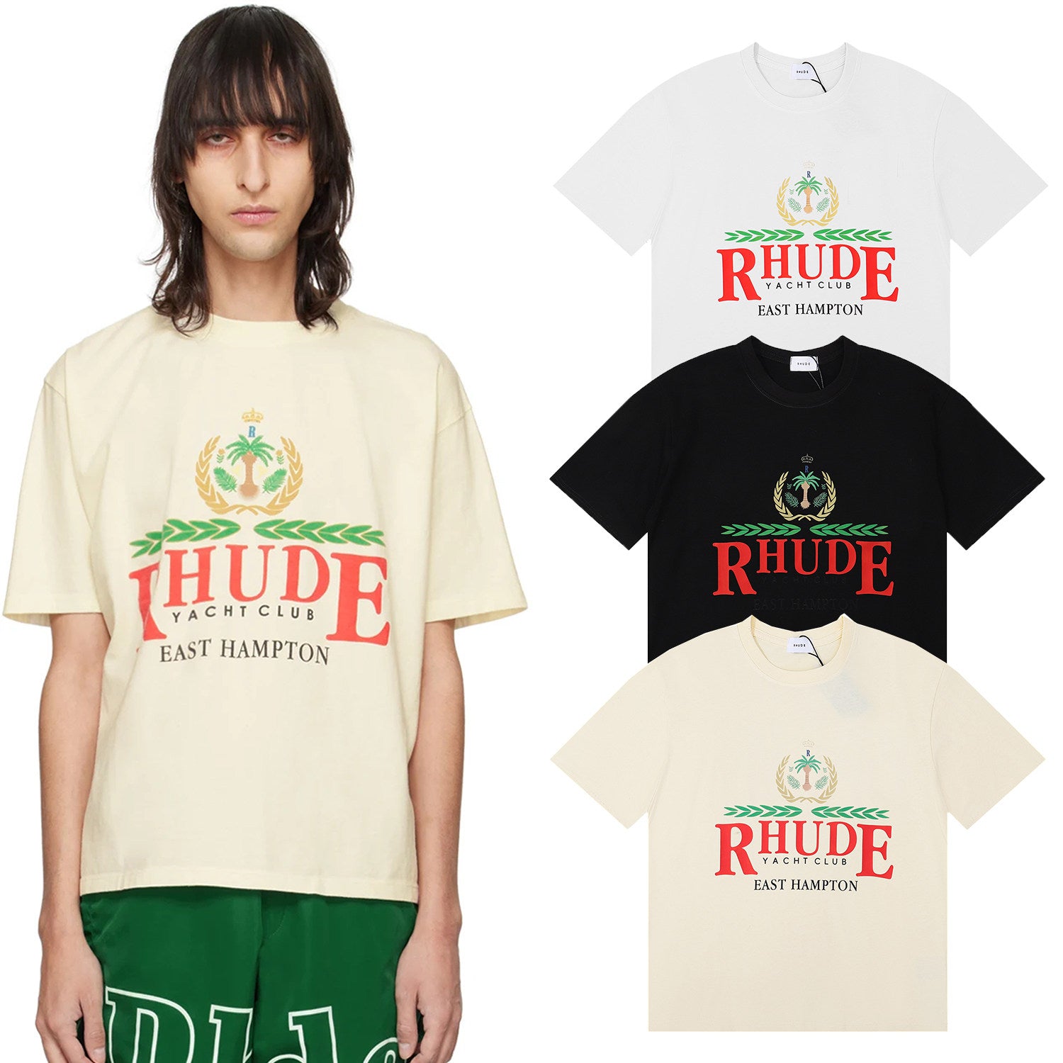 Rhude Yacht Club East Hampton Crest Graphic Short Sleeve T-Shirt