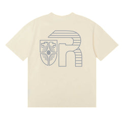 Rhude Banque De Rhude Lion Emblem Graphic Cream Short Sleeve T‑Shirt