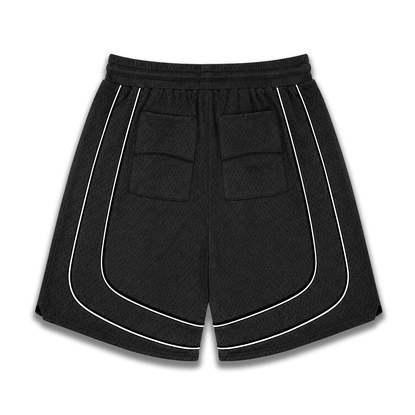 Rhude R‑Logo White Piping Basketball‑Style Drawstring Streetwear Shorts