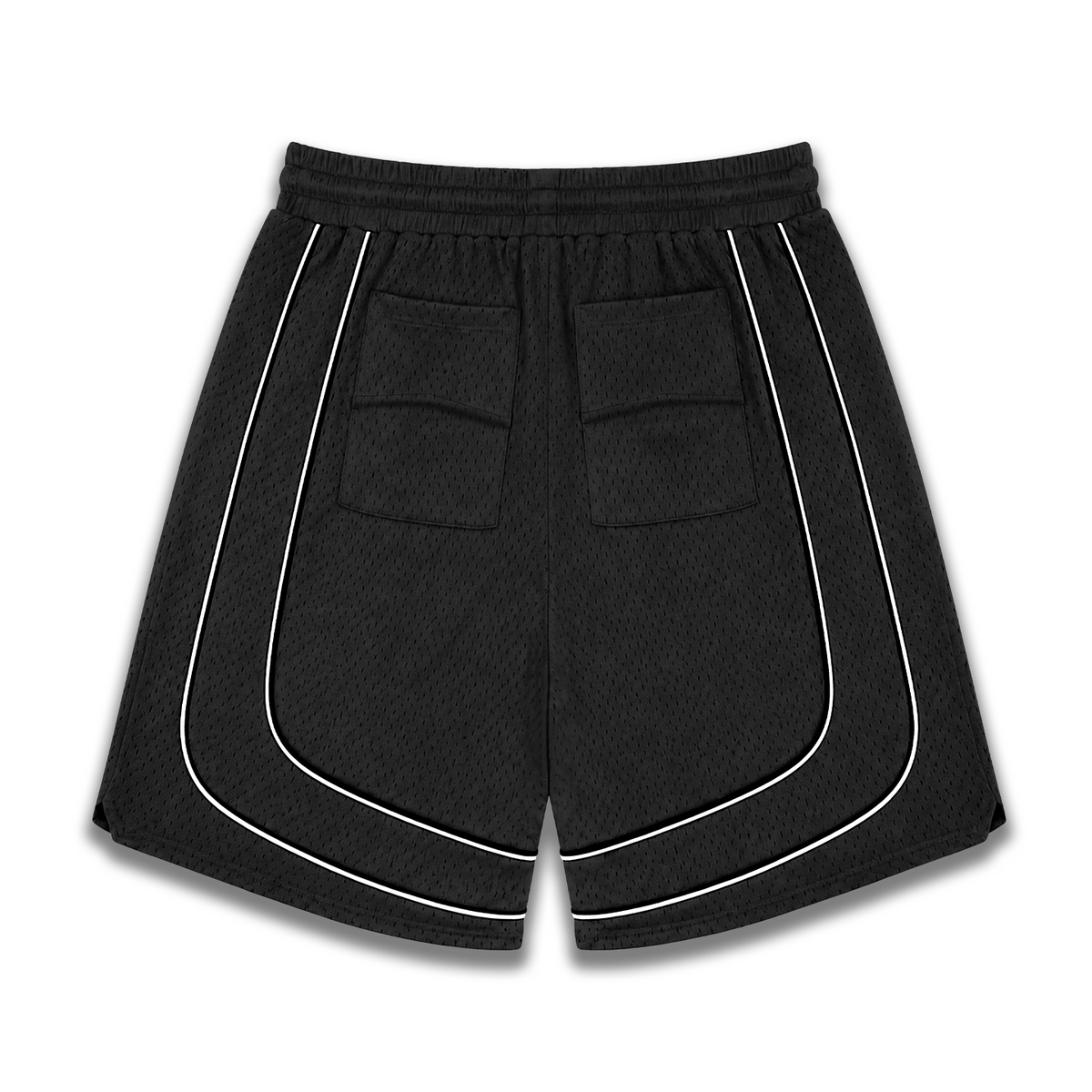 Rhude R‑Logo White Piping Basketball‑Style Drawstring Streetwear Shorts