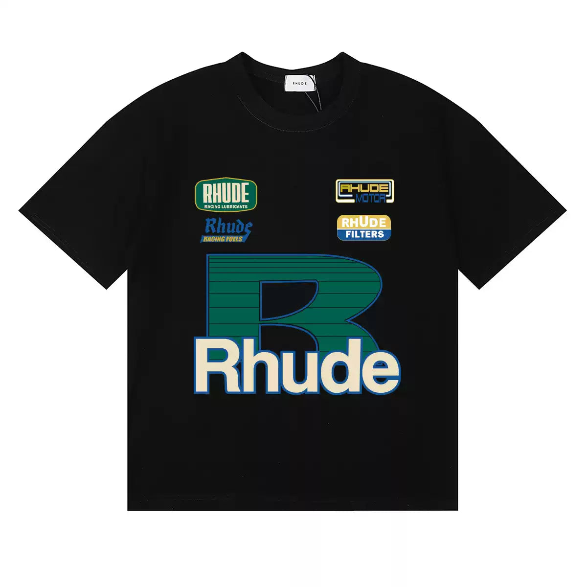Rhude Racing Motor Large R Logo Badge Graphic Short Sleeve T-Shirt
