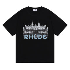 Rhude City Skyline Graphic Short Sleeve T-Shirt