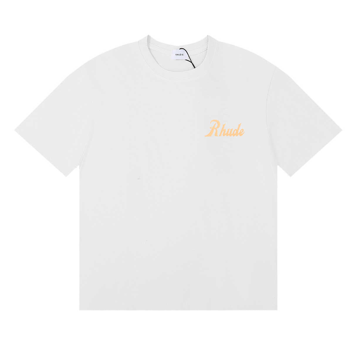 Rhude Authorized Sales And Service Front Back Script Logo Short Sleeve T-Shirt