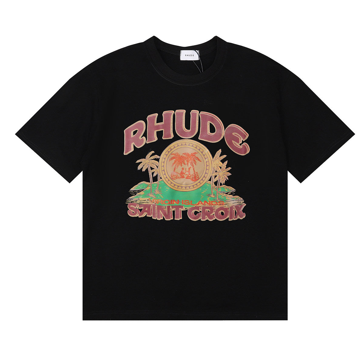 Rhude Saint Croix Virgin Islands Tropical Graphic Short Sleeve T-Shirt