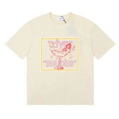 Rhude Live Rhudes Martini Girl Neon Frame Graphic Short Sleeve T-Shirt