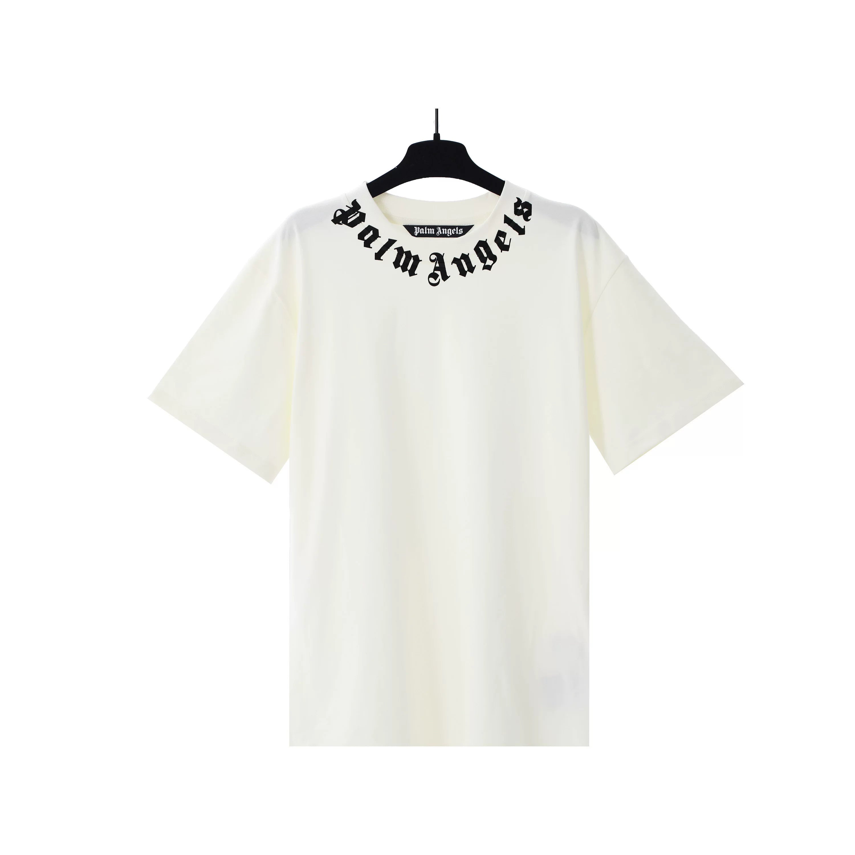 Palm Angels Neck Logo Off White Tee