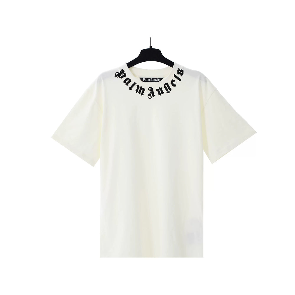 Palm Angels Neck Logo Off White Tee