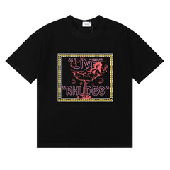 Rhude Live Rhudes Martini Girl Neon Frame Graphic Short Sleeve T-Shirt