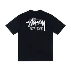 STUSSY Black New York Front Logo Tee