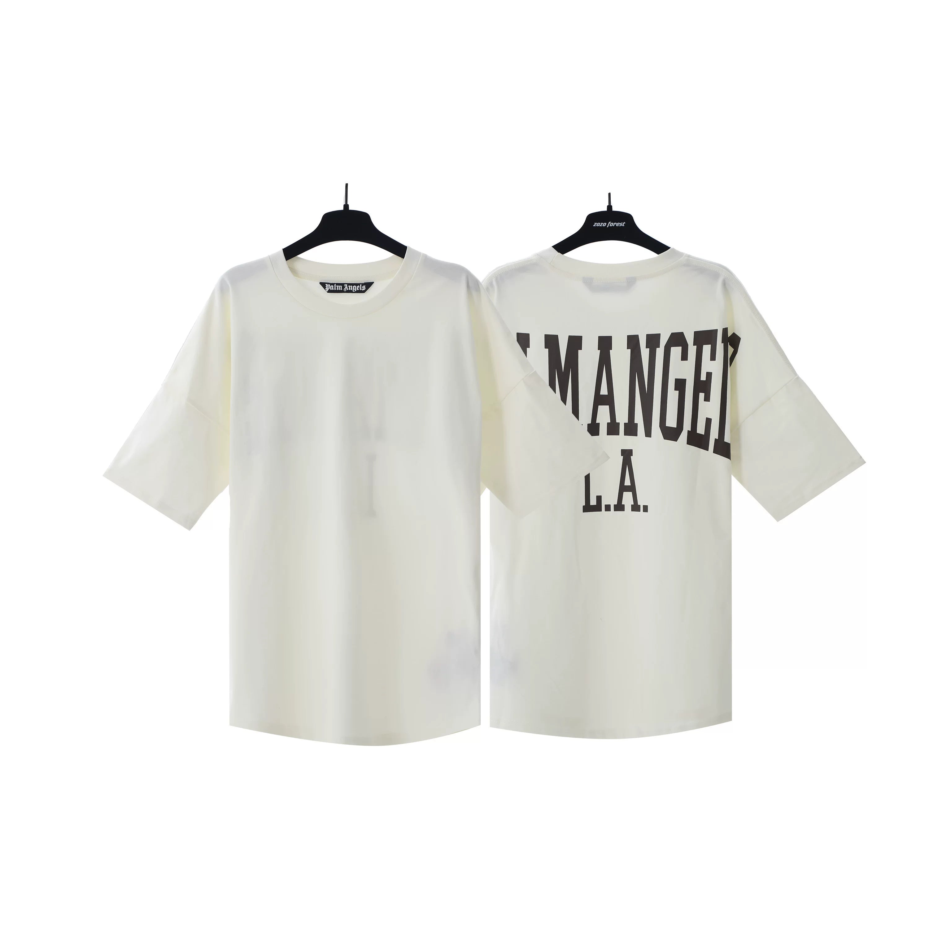 Palm Angels Cream Back Arch Logo Tee