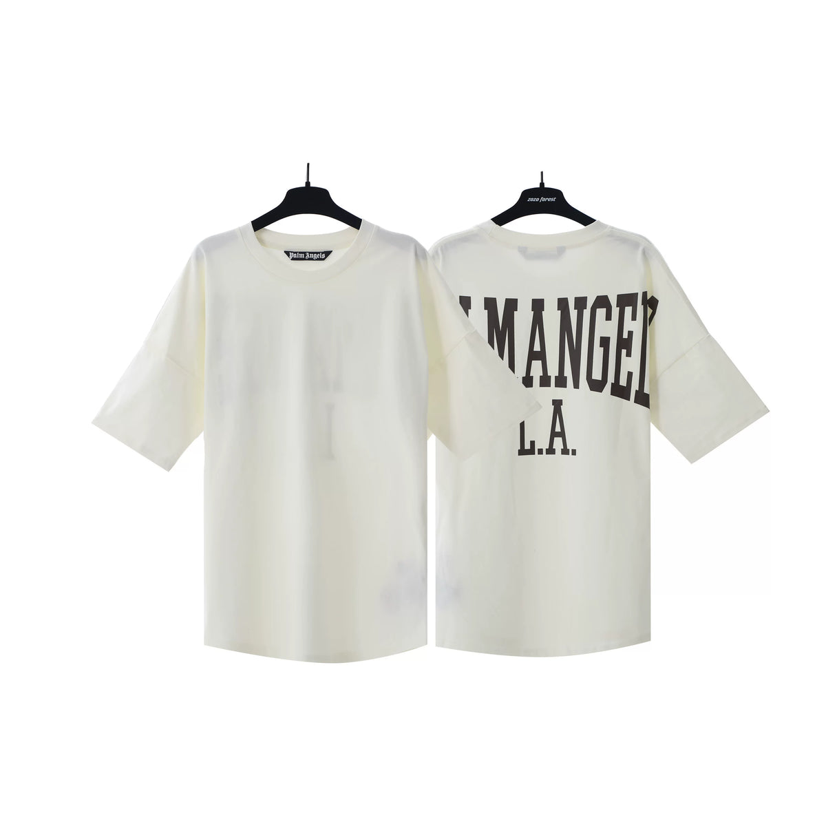 Palm Angels Cream Back Arch Logo Tee