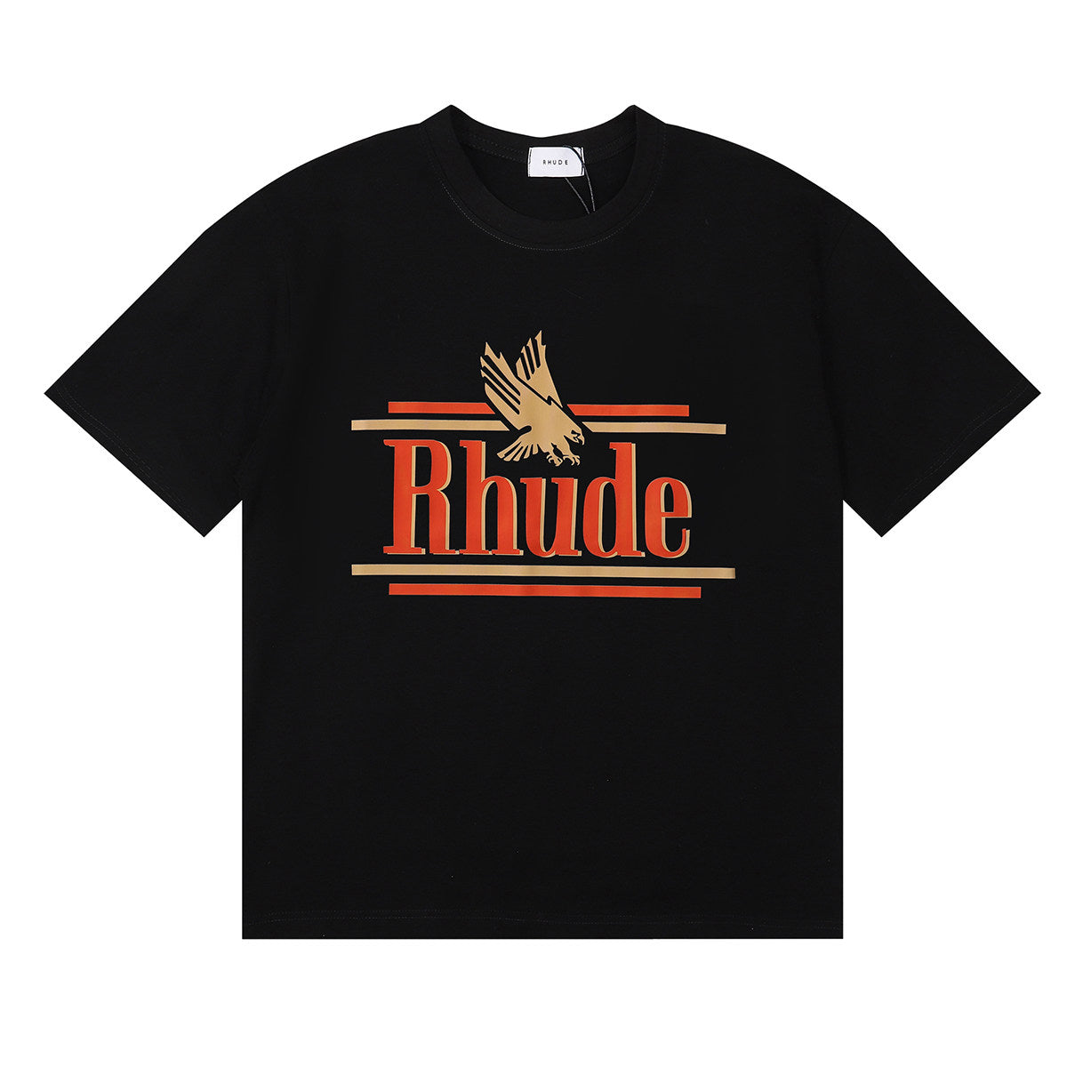 Rhude Eagle Logo Classic Letter Graphic Short Sleeve T-Shirt