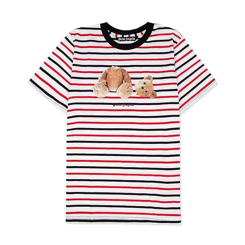 Palm Angel Striped Broken Bear Graphic Tee
