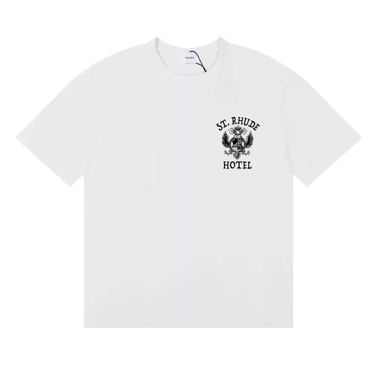 Rhude St. Rhude Hotel Chest Crest Graphic Short Sleeve T-Shirt