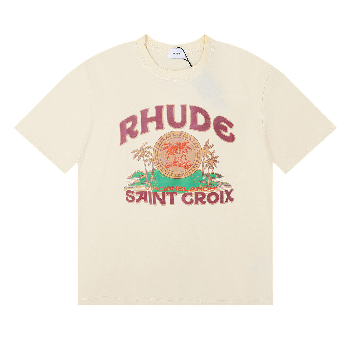 Rhude Saint Croix Virgin Islands Tropical Graphic Short Sleeve T-Shirt