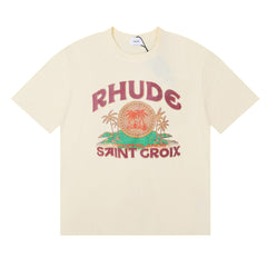 Rhude Saint Croix Virgin Islands Tropical Graphic Short Sleeve T-Shirt
