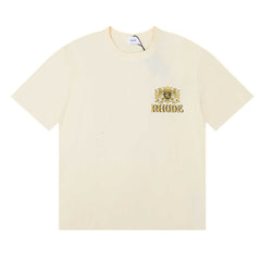 Rhude Premium Cigars Lion Crest Front and Back Graphic Short Sleeve T-Shirt