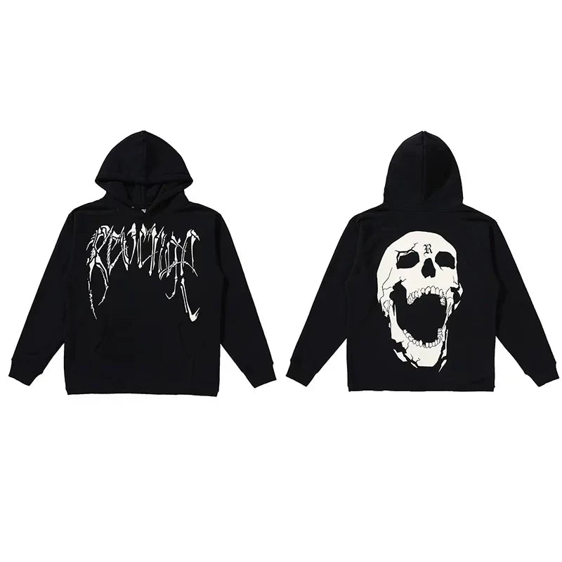 Revenge Screaming Skull Arch Logo Pullover Hoodie black
