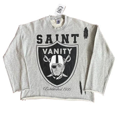 SAINT VANITY Retro Fashion Print Casual Sweatshirt and Shorts Set