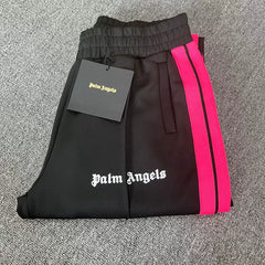 Palm Angels Black Pink Stripe Track Pants Unisex