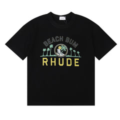 Rhude Beach Bum Palm Tree Beach Graphic Short Sleeve T-Shirt