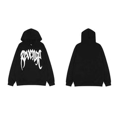 Revenge Black Arch Logo Pullover Hoodie White