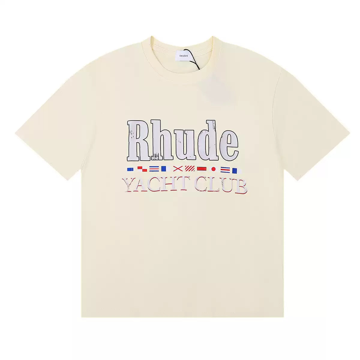 Rhude Yacht Club Flag Print High Quality Double-Yarn Casual Short Sleeve T-Shirt