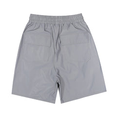Rhude Large Outline Logo Print Drawstring Grey Streetwear Shorts