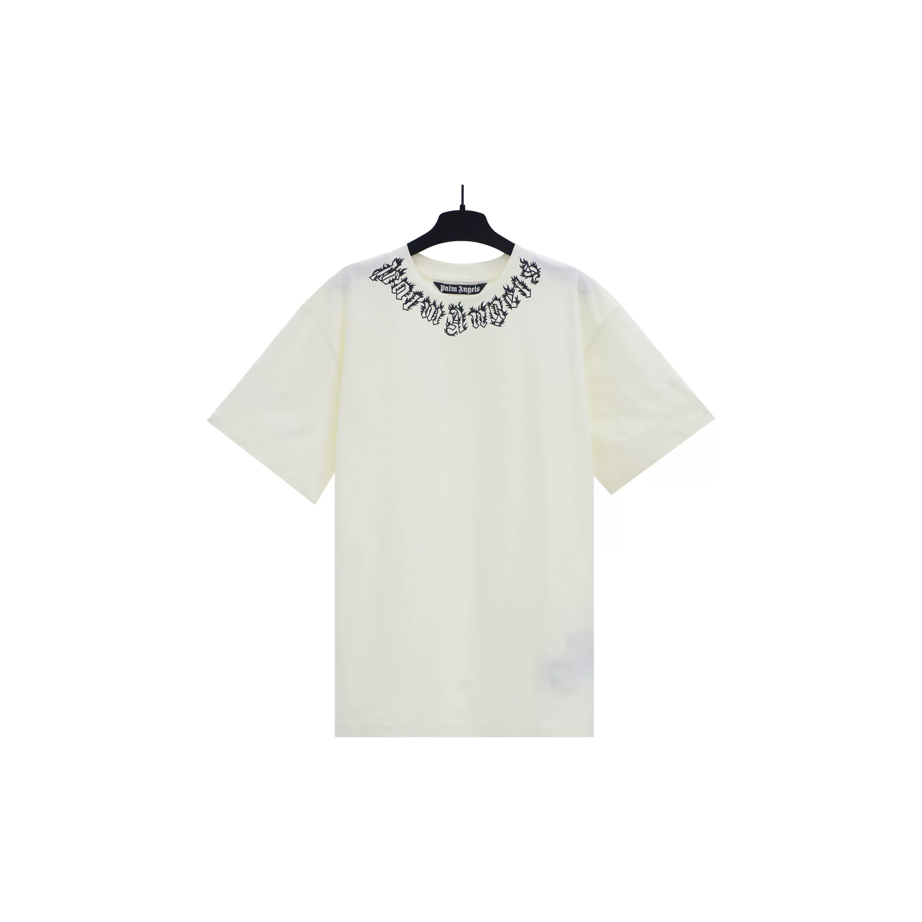 Palm Angels Neck Logo Cream Tee