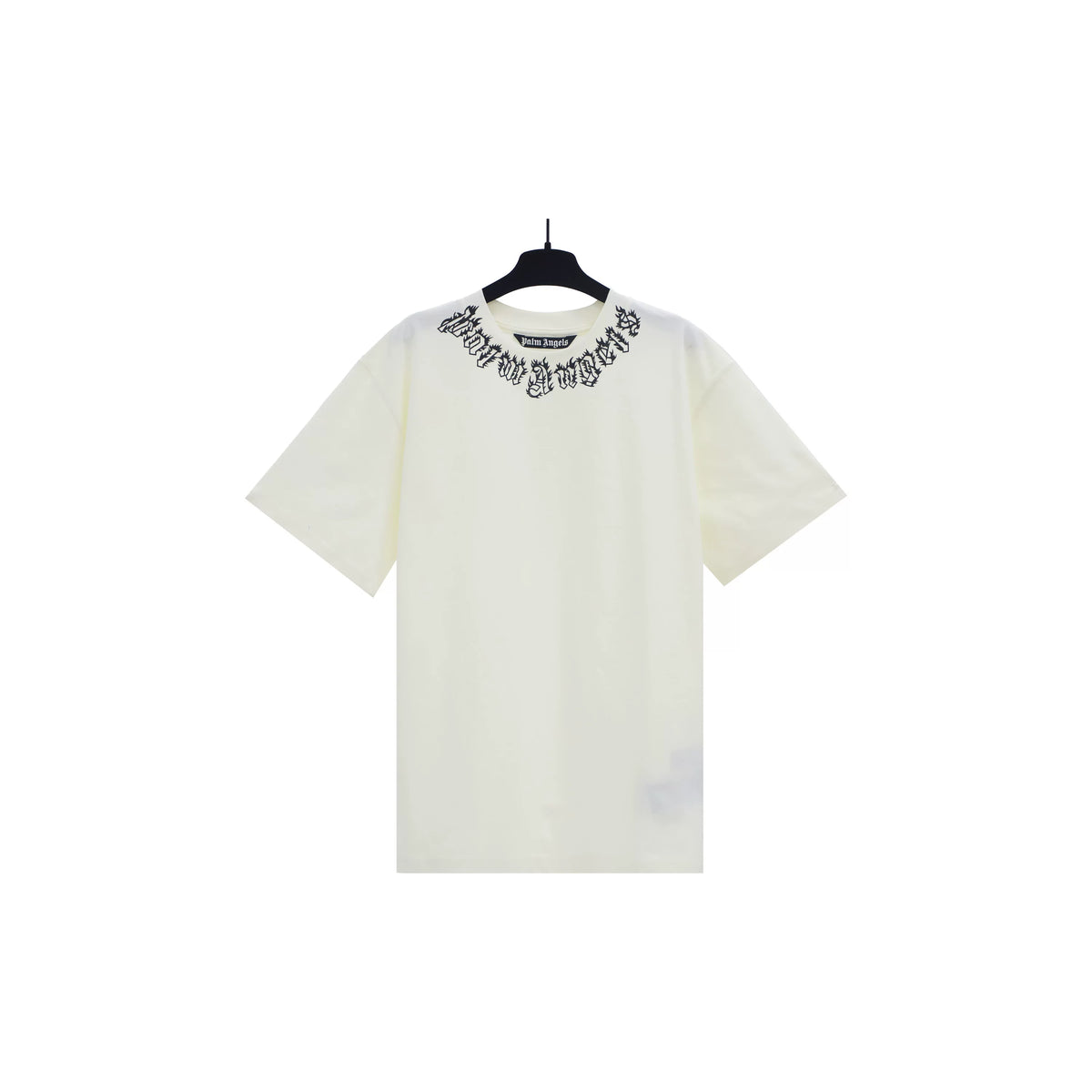 Palm Angels Neck Logo Cream Tee