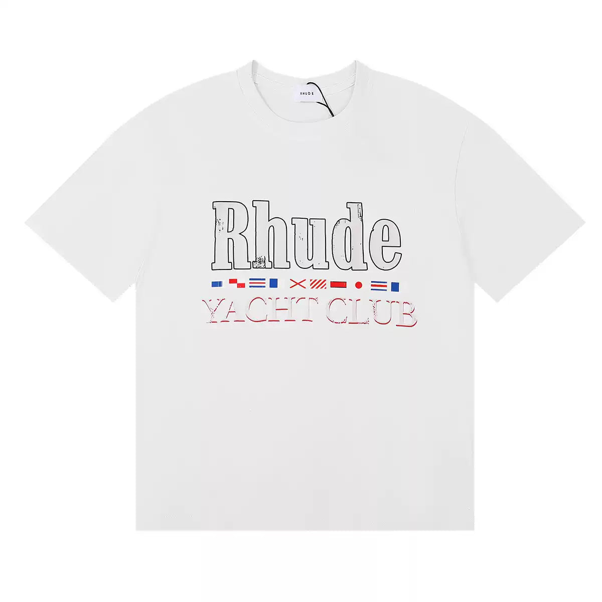Rhude Yacht Club Flag Print High Quality Double-Yarn Casual Short Sleeve T-Shirt
