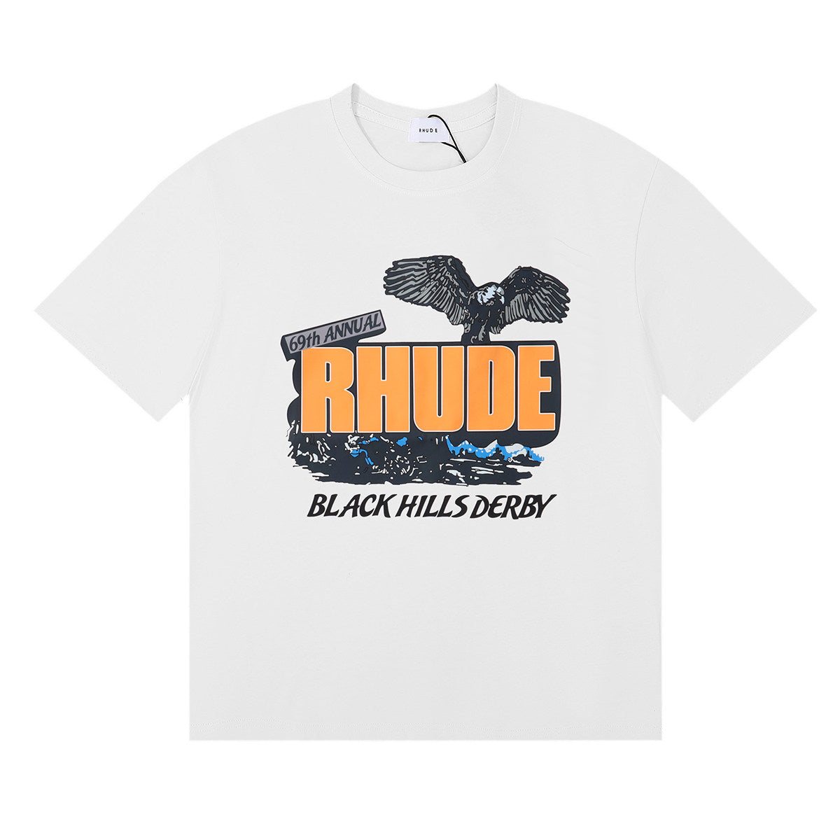 Rhude Black Hills Derby Eagle Graphic Short Sleeve T-Shirt