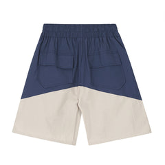 Rhude Chevron Color‑Block Split Logo Yellow Drawstring Streetwear Shorts