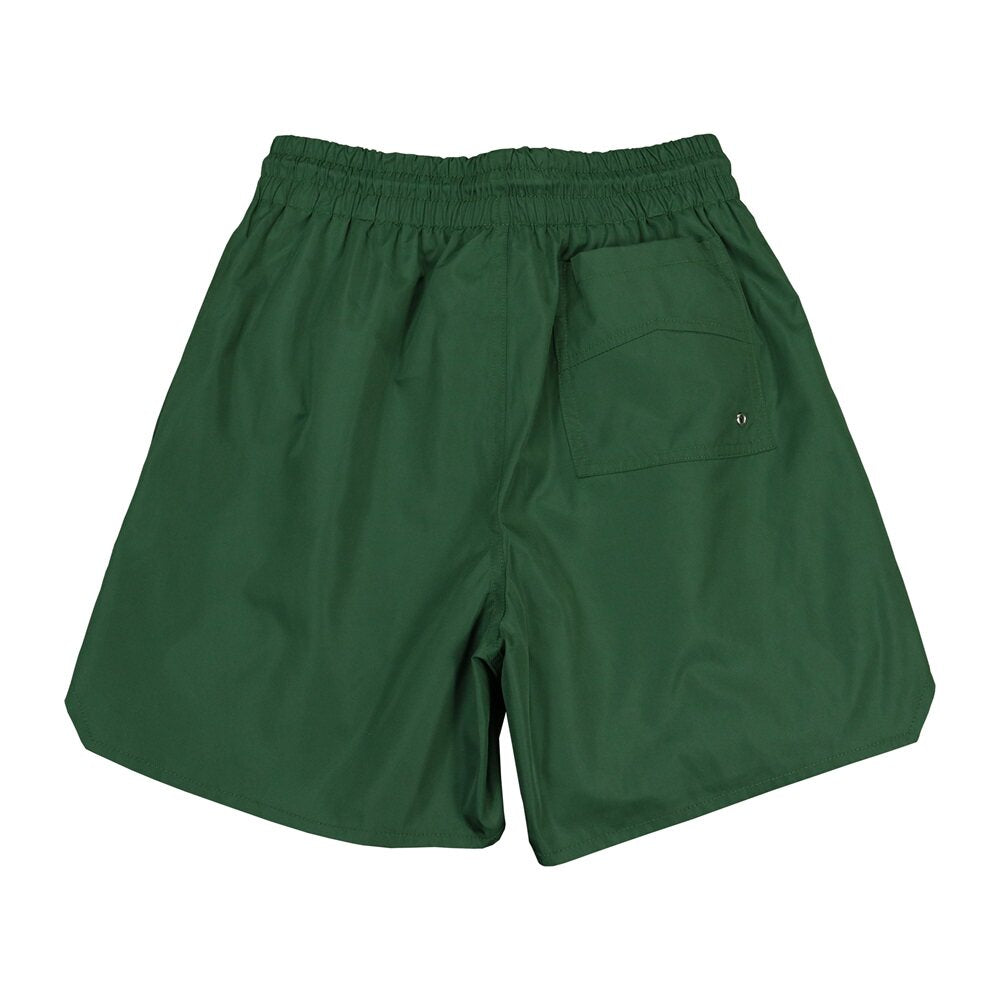 Rhude Bold Logo Yellow Drawstring Green Streetwear Board Shorts