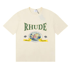 Rhude Monaco Regatta French Riviera Sailboat Graphic Short Sleeve T-Shirt