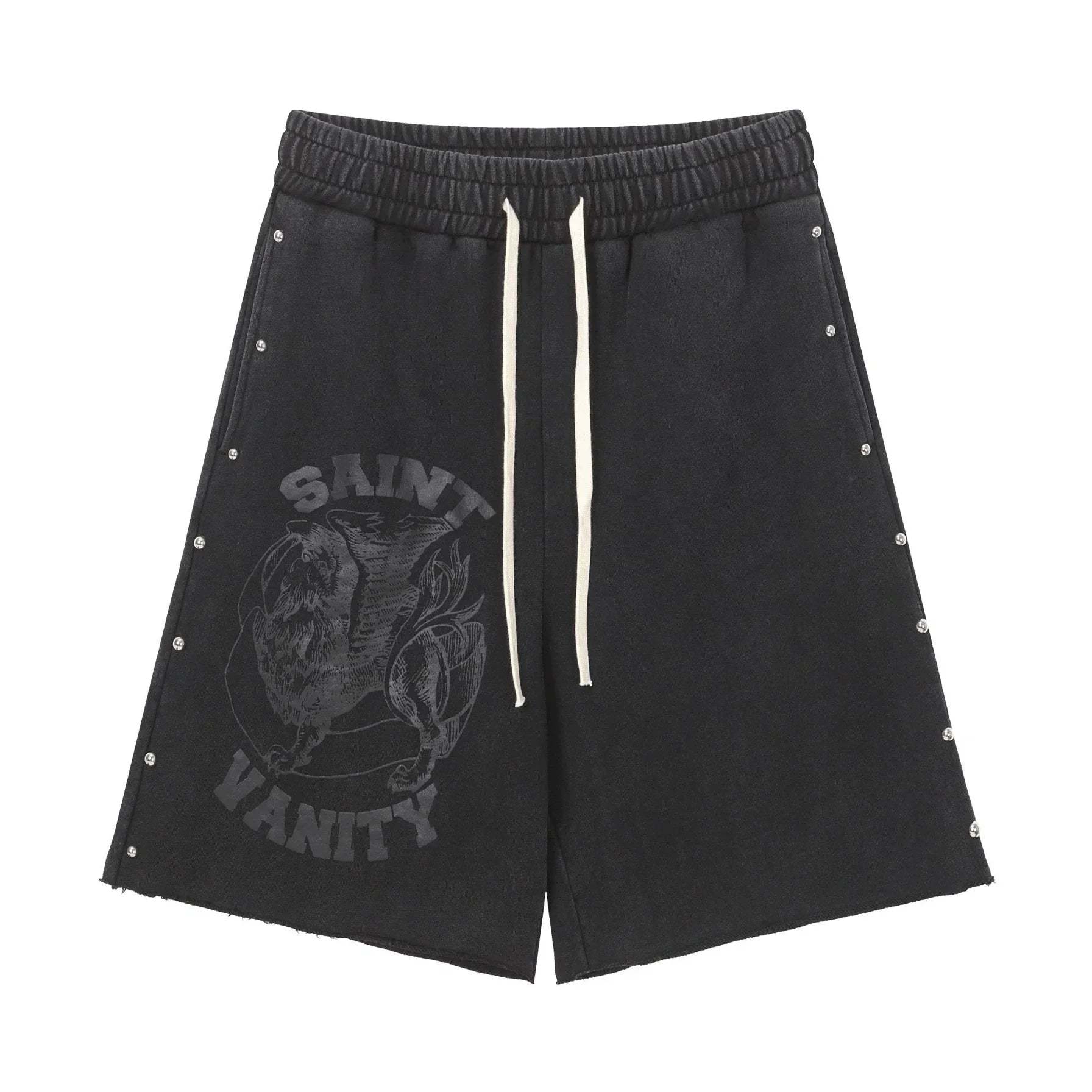 SAINT VANITY Washed Water Drilling Shorts, Five-Piece Set