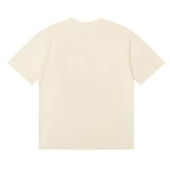 Rhude Bordeaux Grand Vin Crest Emblem Vintage Graphic Cream Short Sleeve T‑Shirt